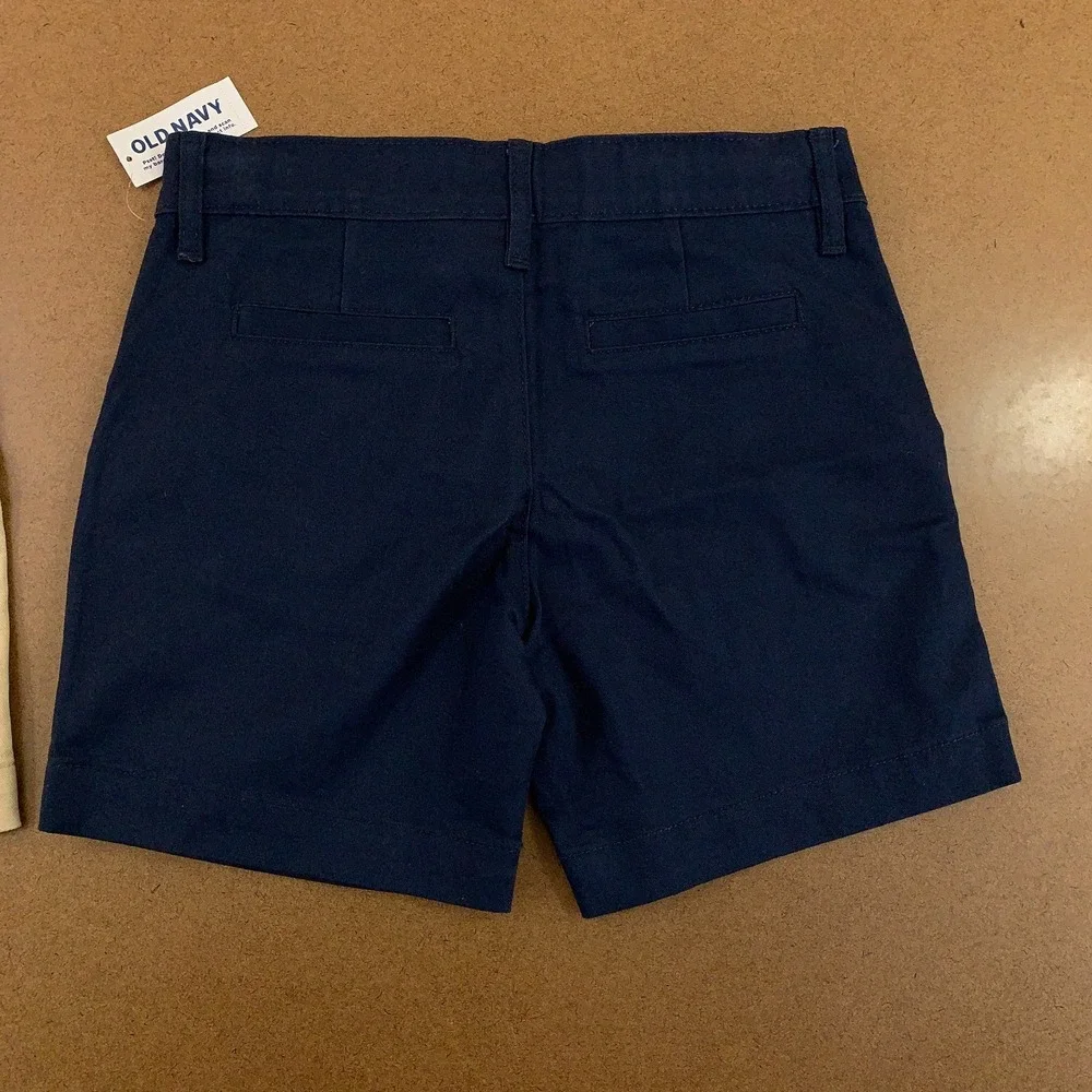 Lot of 2 Old Navy Girls Size 8 Khaki Blue School Uniform Twill Bermuda Short NWT